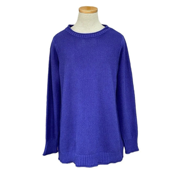 LOGO by Lori Goldschmied Sweater Women's S Small Purple Knit Oversized Pullover - Picture 1 of 13